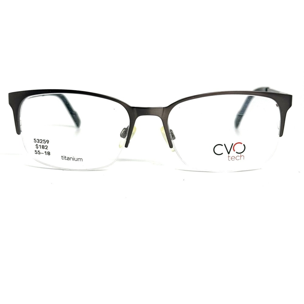 CVO Tech Clearvision T 5614 Gunmetal Titanium Semi Rimless Eyeglass Frames 55-18
